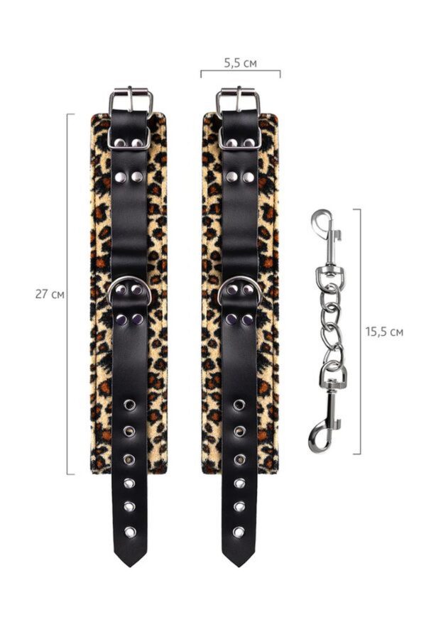 Anonymo handcuffs, PU leather, print, 27 cm - obrazek 8