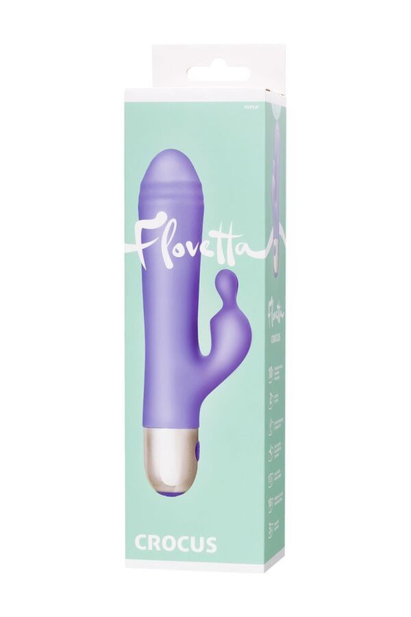 Vibrator with clitoral stimulation Flovetta Crocus, silicone, purple, 17.5 cm - obrazek 8