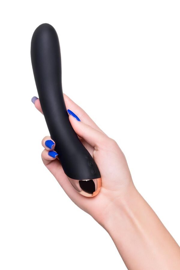Unrealistic vibrator WANAME D SPLASH STREAM, silicone, black, 21 cm - obrazek 8