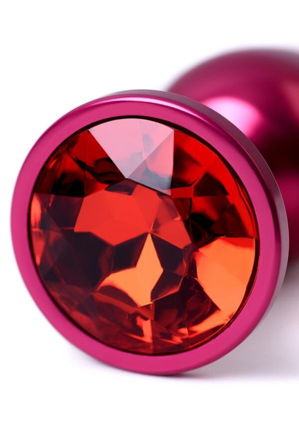 Red anal plug TOYFA Metal with a red colored gem - obrazek 8