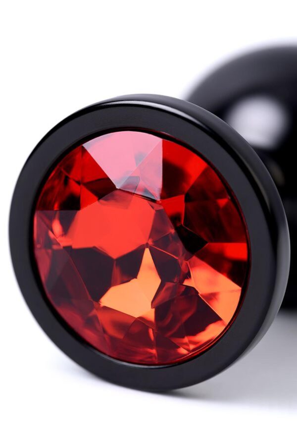 Black anal plug TOYFA Metal,with a ruby colored gem - obrazek 8