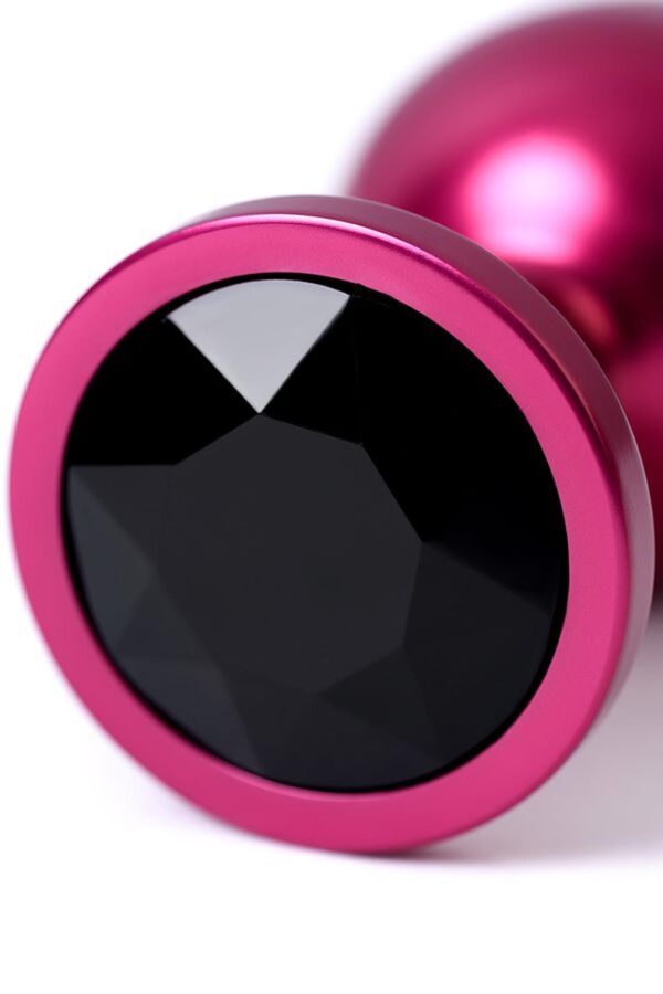 Red anal plug TOYFA Metal with black gem - obrazek 8