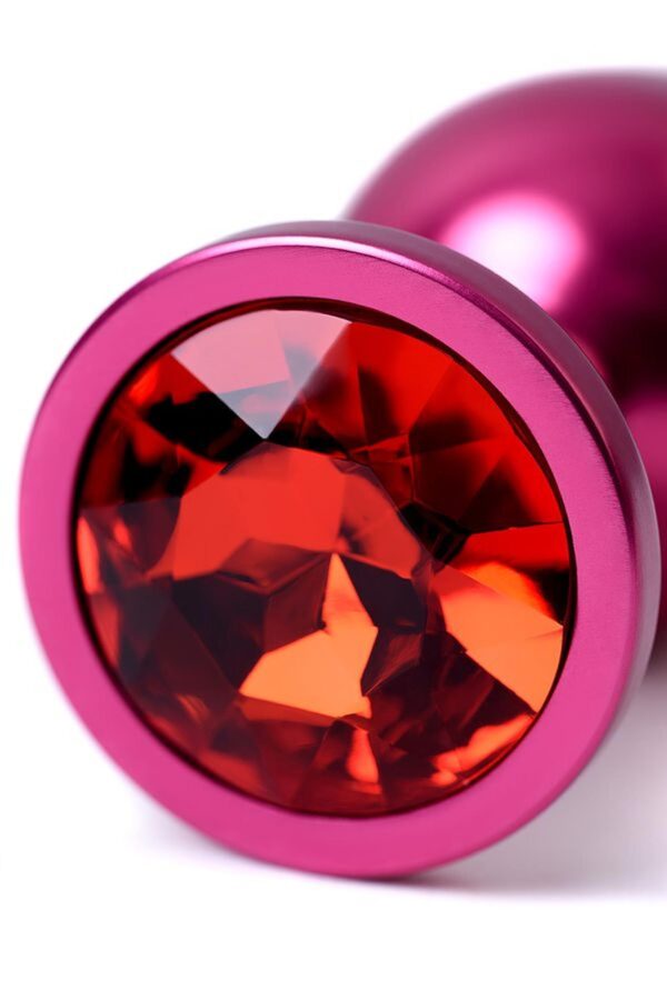 Red anal plug TOYFA Metal with red gem - obrazek 8
