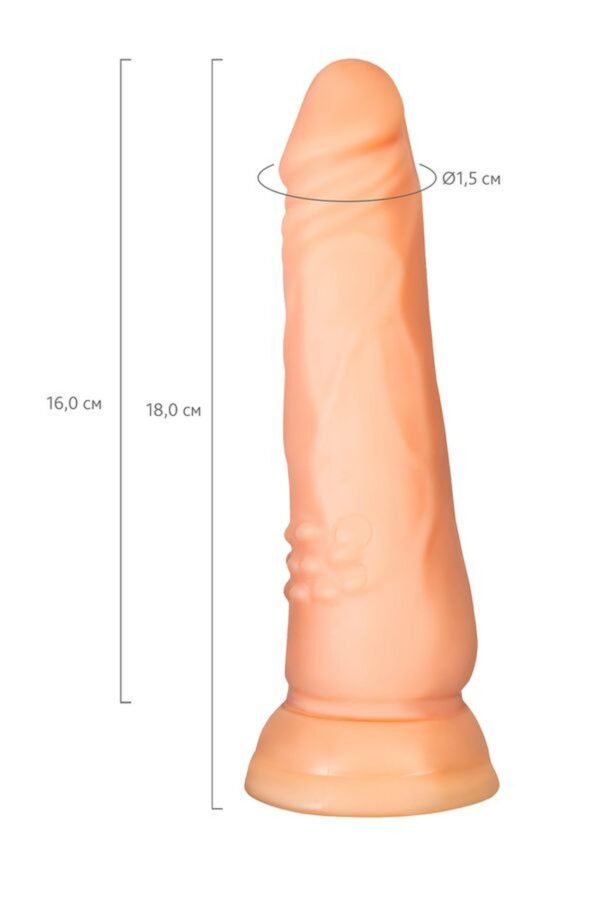 A TOYS, Realistic Dildo, TPE, Flesh, 16.8 cm - obrazek 8