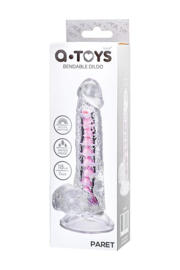 Flexible dildo A Toys Paret, transparent, 18 cm - obrazek 8