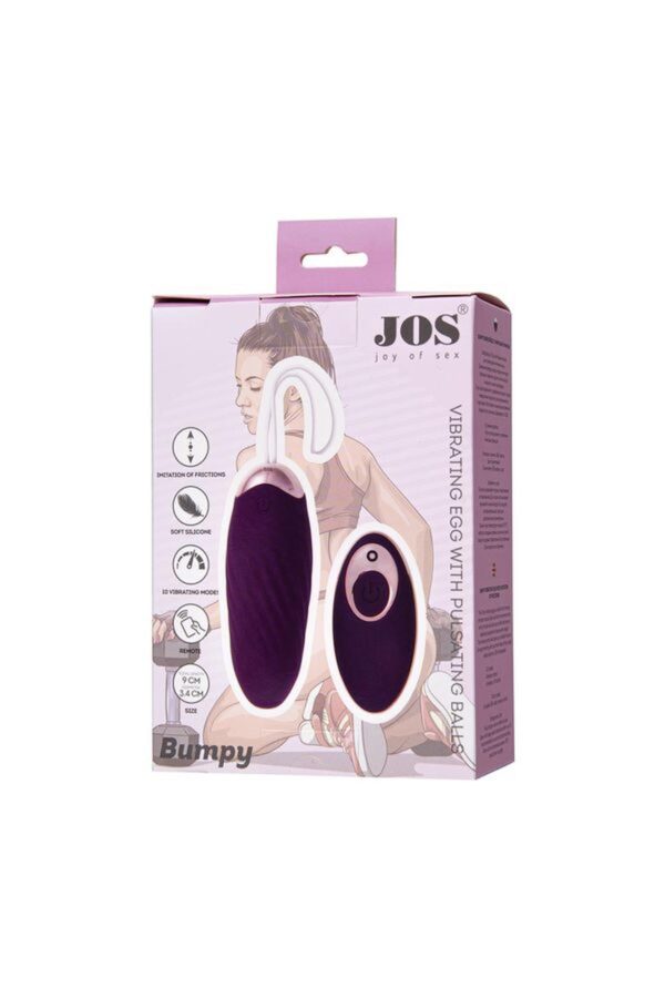 JOS Vibrating Egg with Friction Simulation  Bumpy, Silicone, Violet, 9 cm - obrazek 8