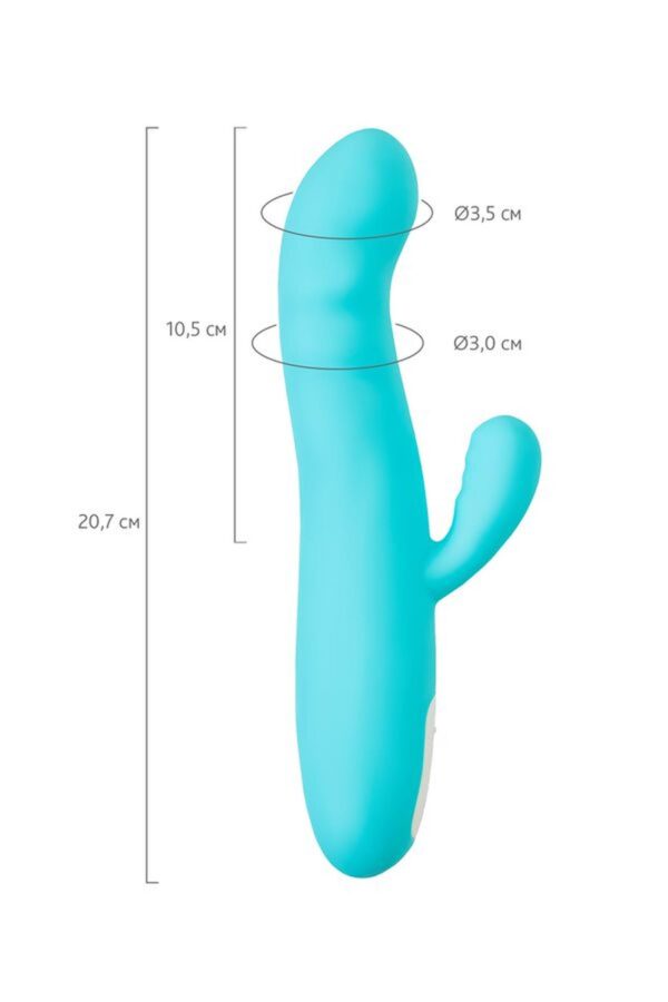 JOS Vibrator rotator with clitoral stimulation JOS MERRY SWI, silicone, blue, 20.7 cm - obrazek 8