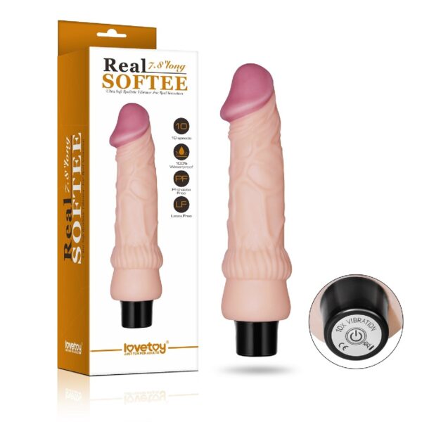 7.8 REAL SOFTEE Vibrating Dildo - obrazek 8