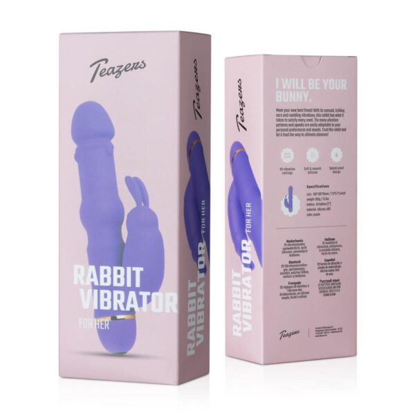 Teazers Silicone Rabbit Vibrator   Purple - obrazek 9