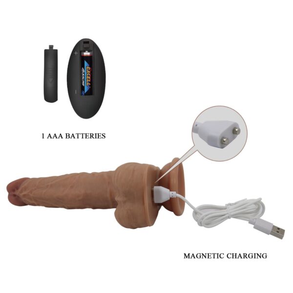 PRETTY LOVE   Jonathan 8,3 Light Brown, 3 vibration functions Thrusting Wireless remote control - obrazek 9