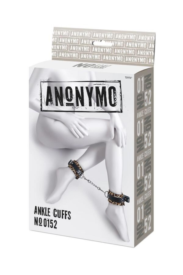 Anonymo handcuffs, PU leather, print, 27 cm - obrazek 9