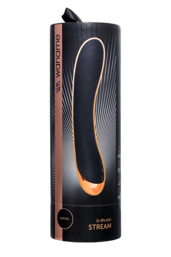 Unrealistic vibrator WANAME D SPLASH STREAM, silicone, black, 21 cm - obrazek 9