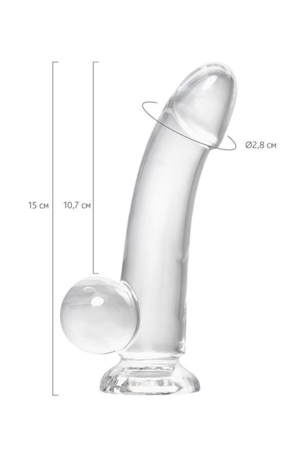 Realistic dildo A Toys by TOYFA Cryst, TPE, transparent, 15 cm - obrazek 9