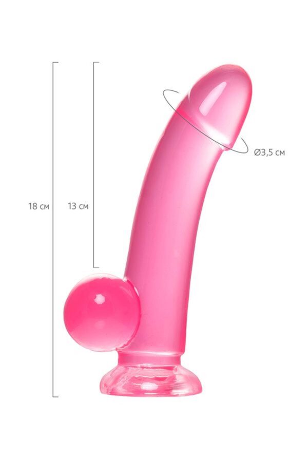 Realistic dildo A Toys by TOYFA Fush, TPE, pink, 18 cm - obrazek 9