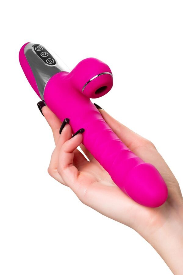 JOS Thrusting and sucking vibrator To Frolly, silicone, pink, 21,5cm - obrazek 9