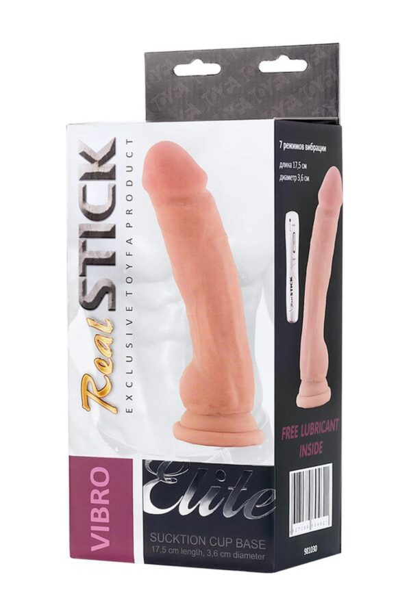 RealStick Elite, Vibrator on a suction cup, body, 7 vibration modes, 17 cm - obrazek 9