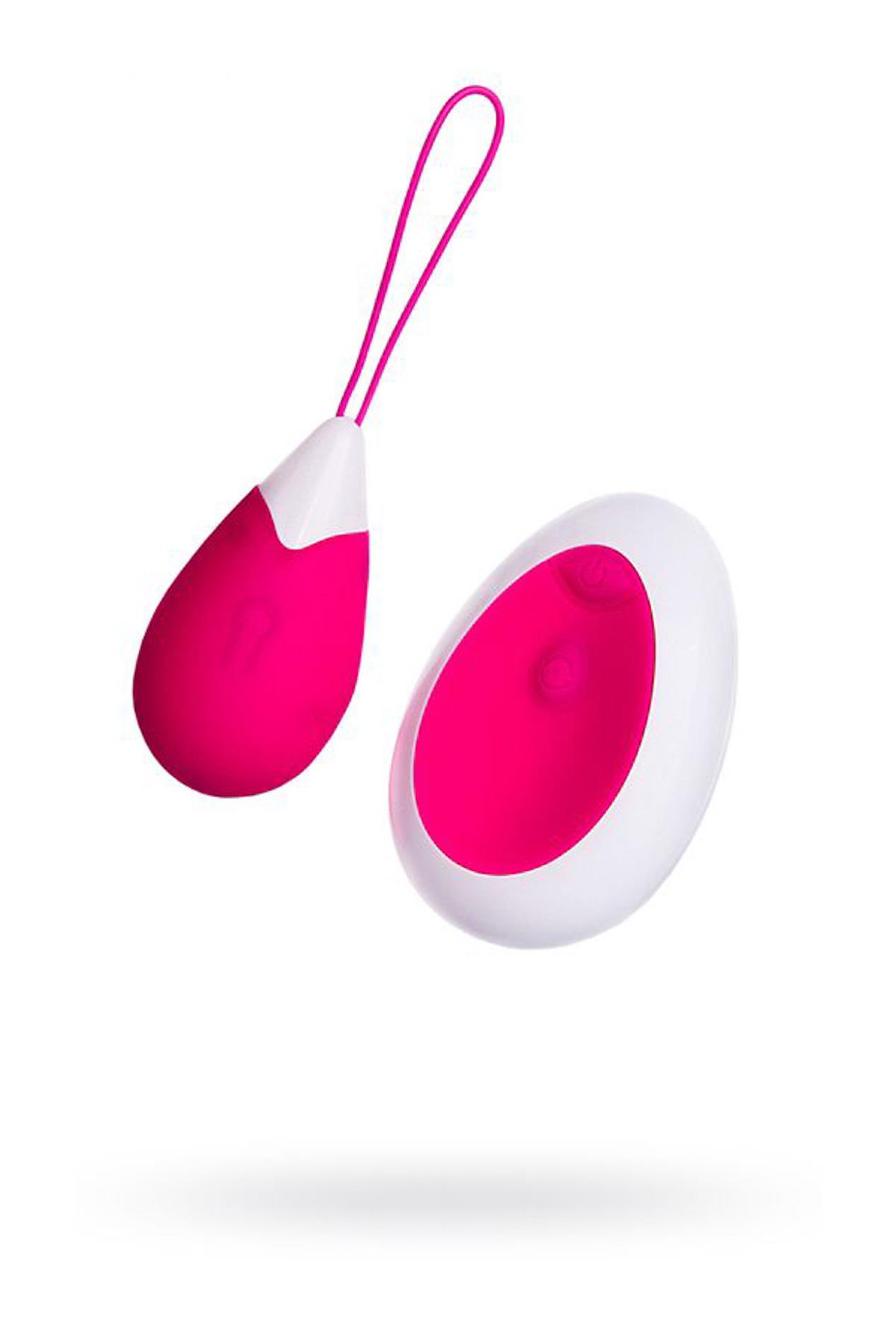 A TOYS, Vibrating egg with remote control, silicone, pink and white, 12 cm