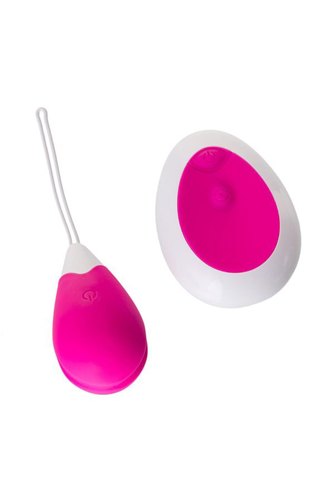 A TOYS, Vibrating egg with remote control, silicone, pink and white, 12 cm - obrazek 3