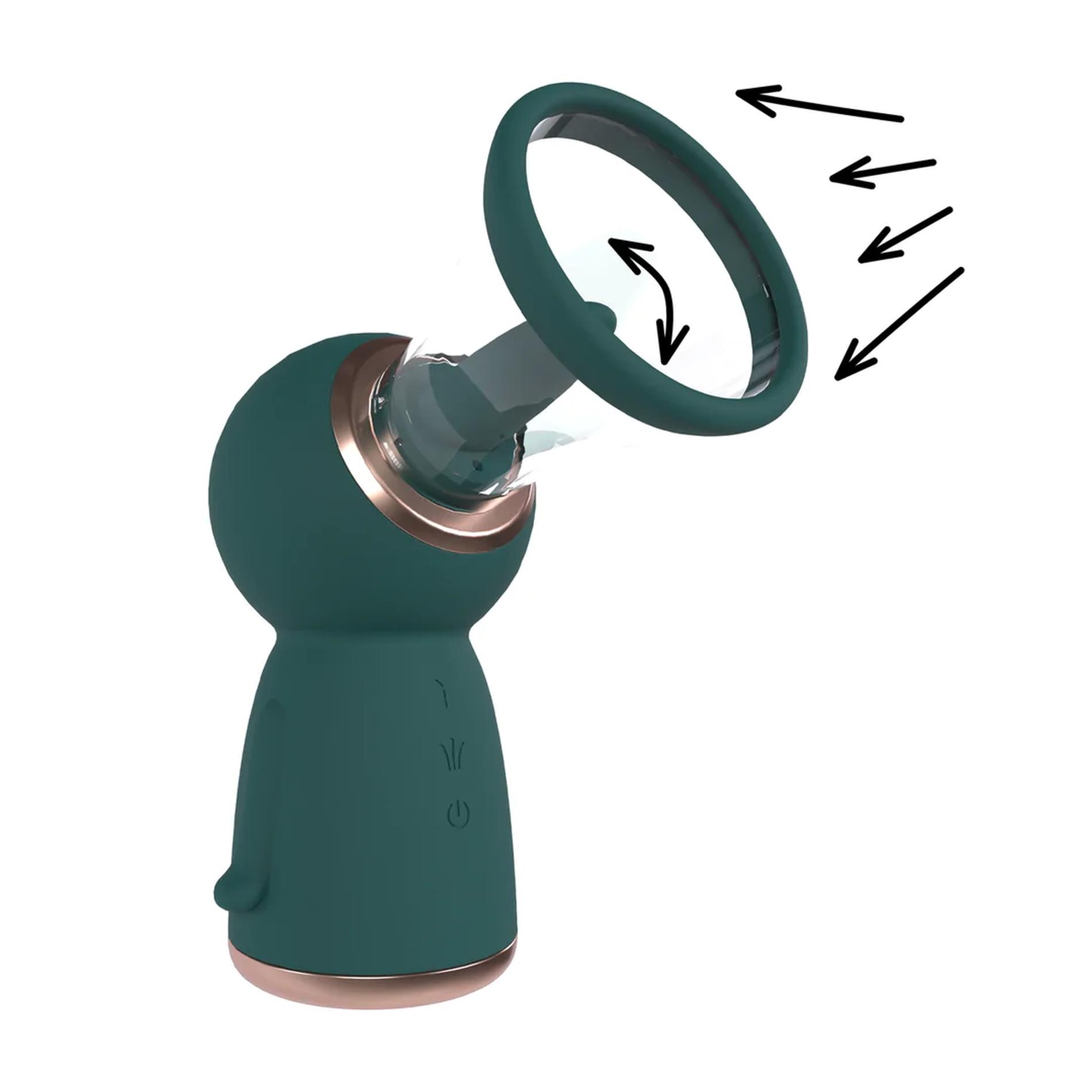 Exquisite Rechargeable Vulva and Breast Pump Forest Green - obrazek 3