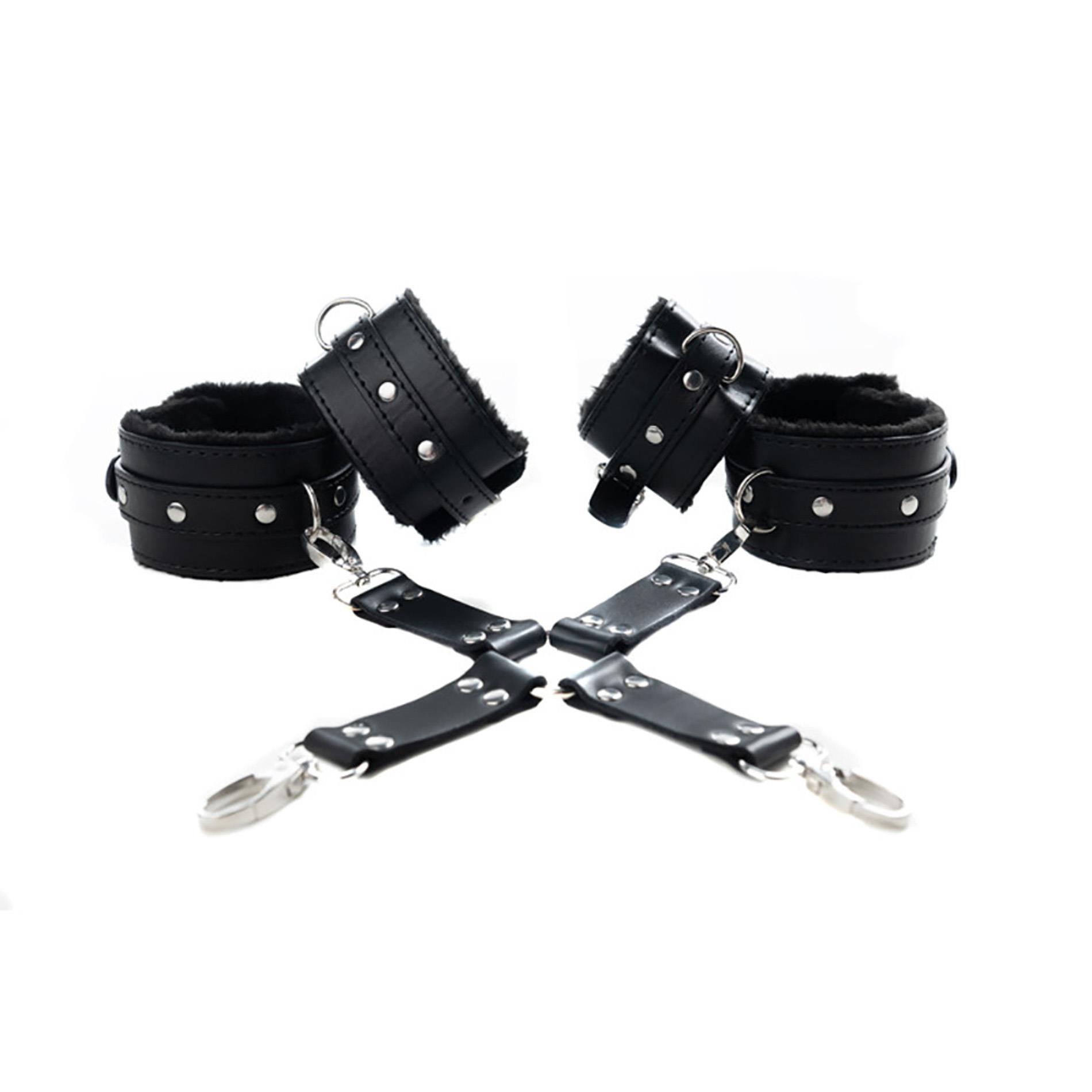 Black hogtie with comfy wrist and ankle cuffs - obrazek 3