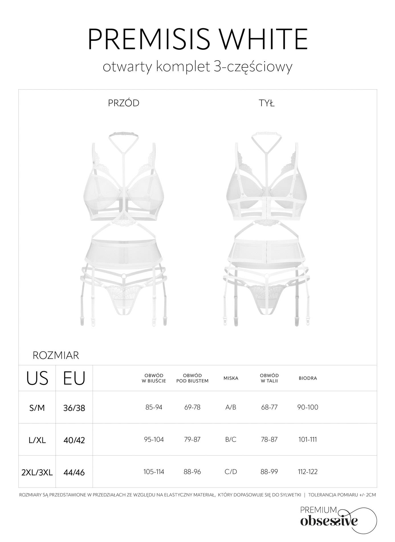 Premisis White otwarty komplet 3 częściowy S/M - obrazek 4