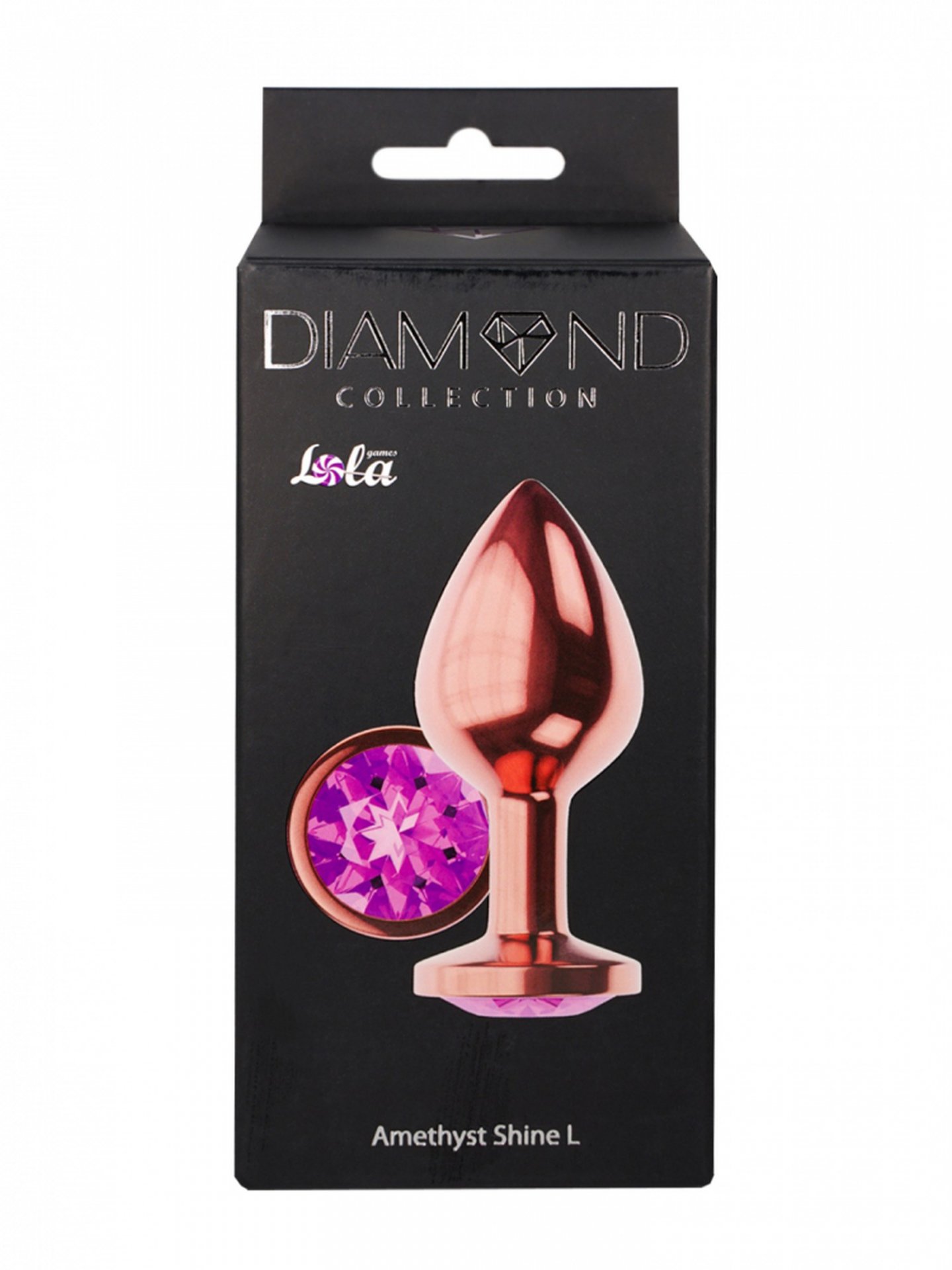 Plug Butt Plug Diamond Amethyst Shine L Rose Gold - obrazek 4