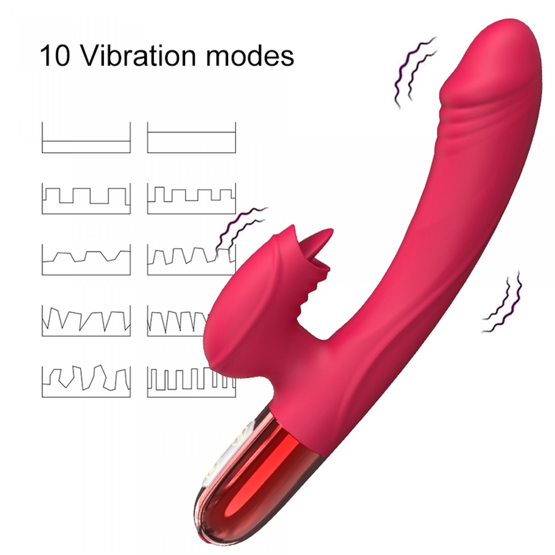 Wibrator Silicone Vibrator USB, 10 vibration modes, Heating - obrazek 6